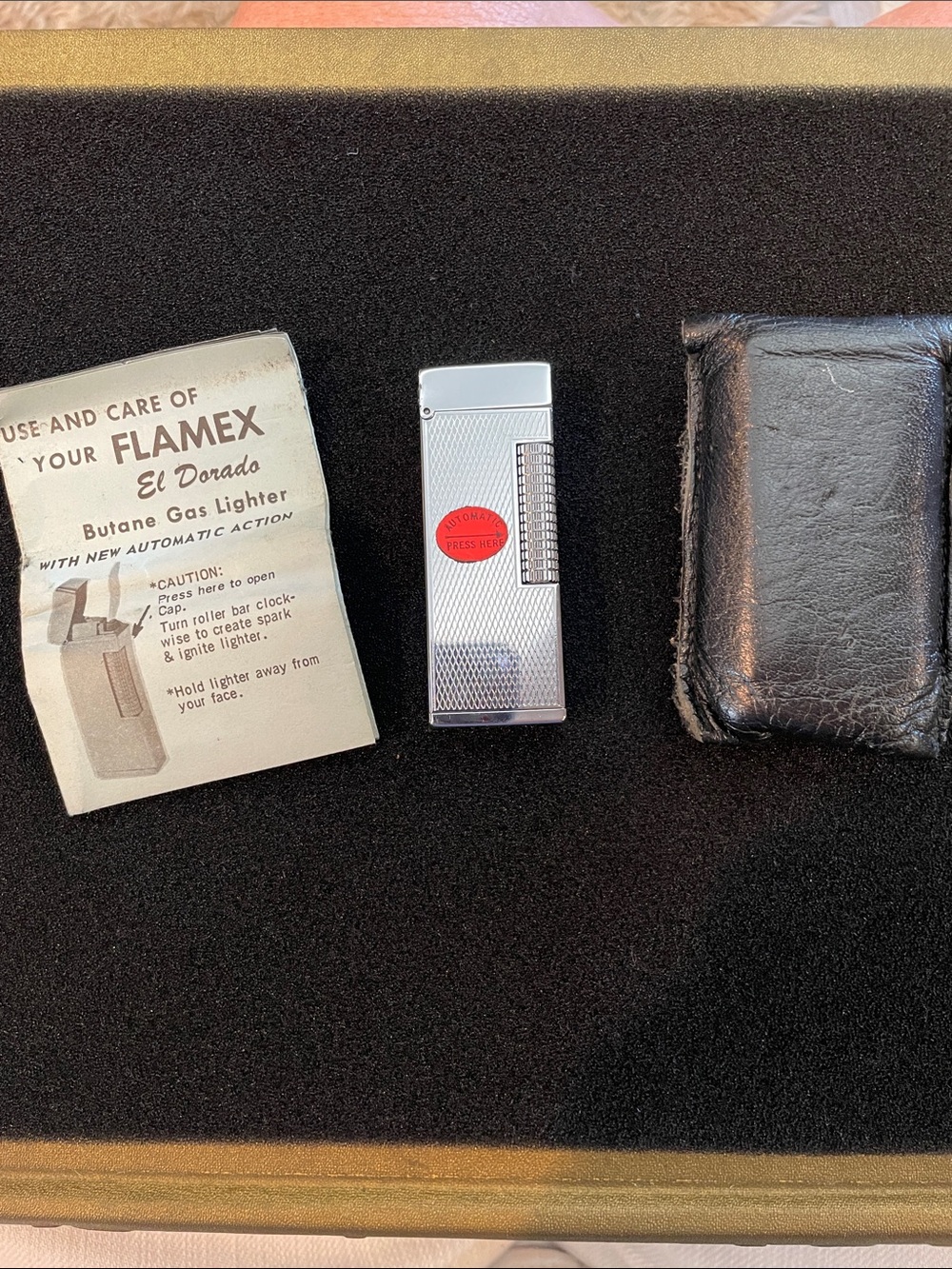 Vintage El Dorado Silver Butane Gas Lighter